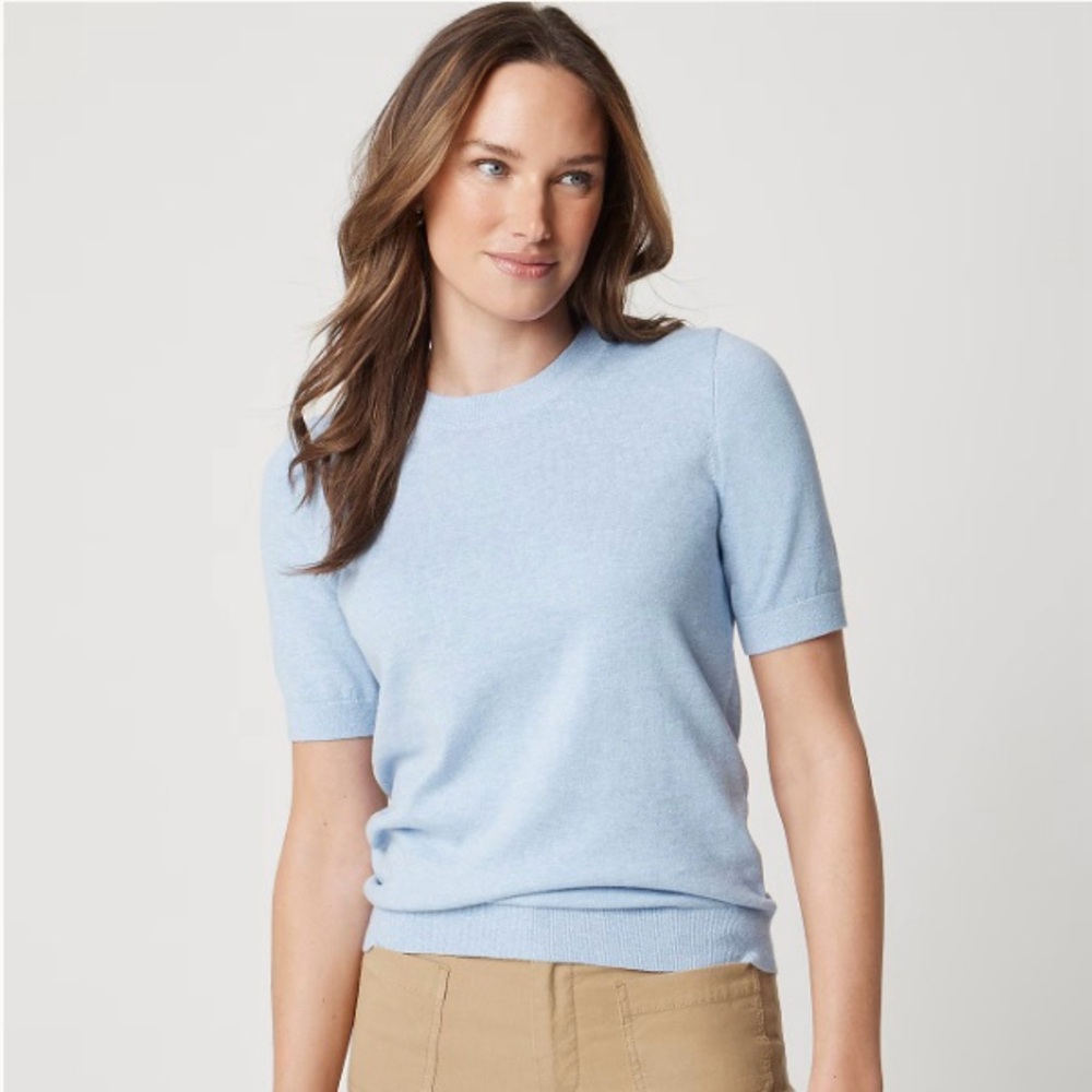NWT J. Crew Factory Short-Sleeve Cotton Crewneck Sweater XS